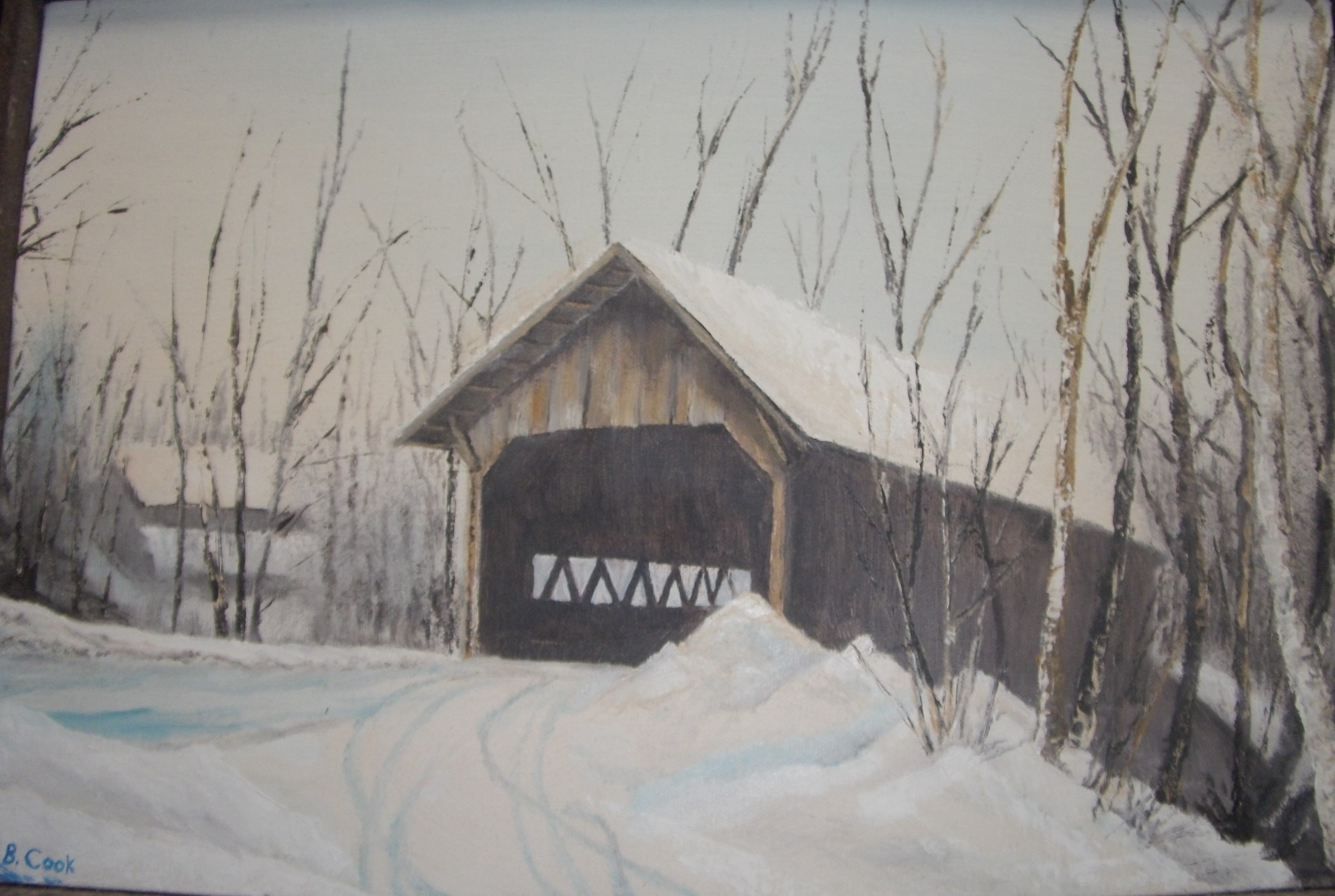 covered bridge at Stowe